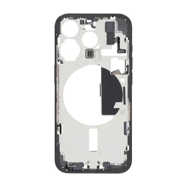 Mittenram med smådelar för iPhone 15 Pro - Svart Titan OEM