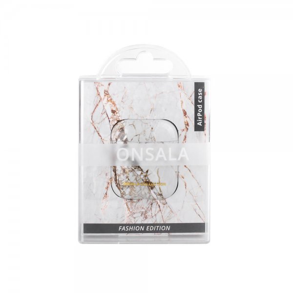 Onsala AirPods 1/2 Skal Fashion Edition White Rhino Marble