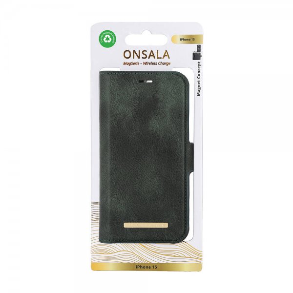 Onsala iPhone 15 Fodral MagSeries Löstagbart Skal Grön