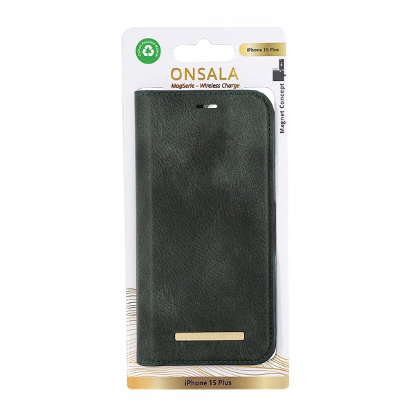 Onsala iPhone 15 Plus Fodral MagSeries Löstagbart Skal Grön