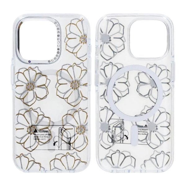 iPhone 16 Pro Skal Mönster MagSafe Blommor