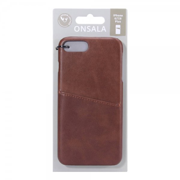 Onsala iPhone 6/6S Plus/iPhone 7 Plus/iPhone 8 Plus Skal med ett Kortfack Brun