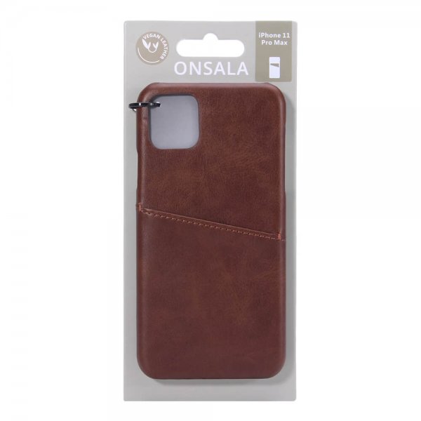 Onsala iPhone 11 Pro Max Skal med ett Kortfack Brun