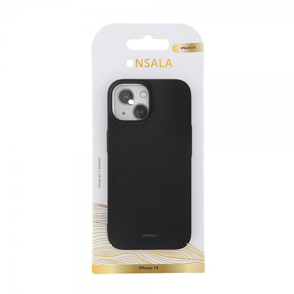 Onsala iPhone 15 Skal Ultraslim Sand Burst Svart