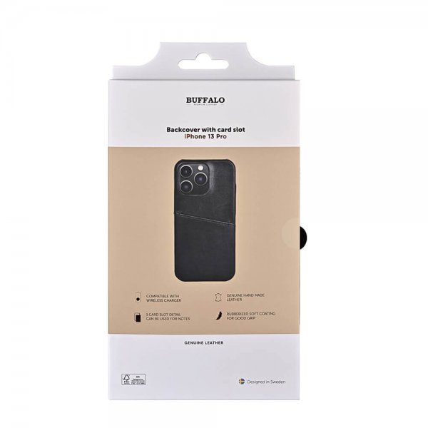 Buffalo iPhone 13 Pro Skal Backcover with Card Slot Svart