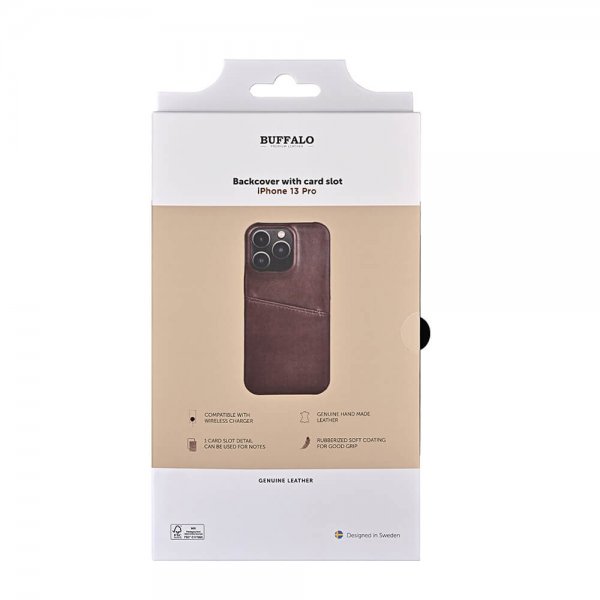 Buffalo iPhone 13 Pro Skal Backcover with Card Slot Brun