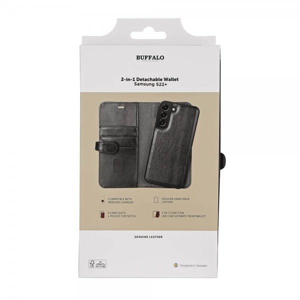 Buffalo Samsung Galaxy S22 Plus Fodral 2-in-1 Detachable Wallet Svart