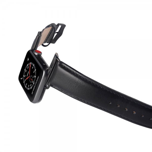Buffalo Apple Watch 44/45/46mm/Apple Watch Ultra Armband Äkta Läder Svart