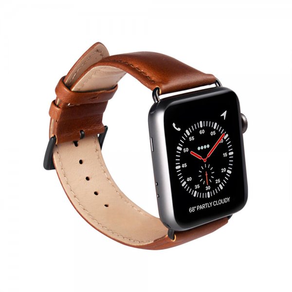 Buffalo Apple Watch 38/40/41/42mm Armband Äkta Läder Brun