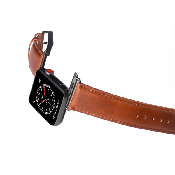 Buffalo Apple Watch 38/40/41/42mm Armband Äkta Läder Brun