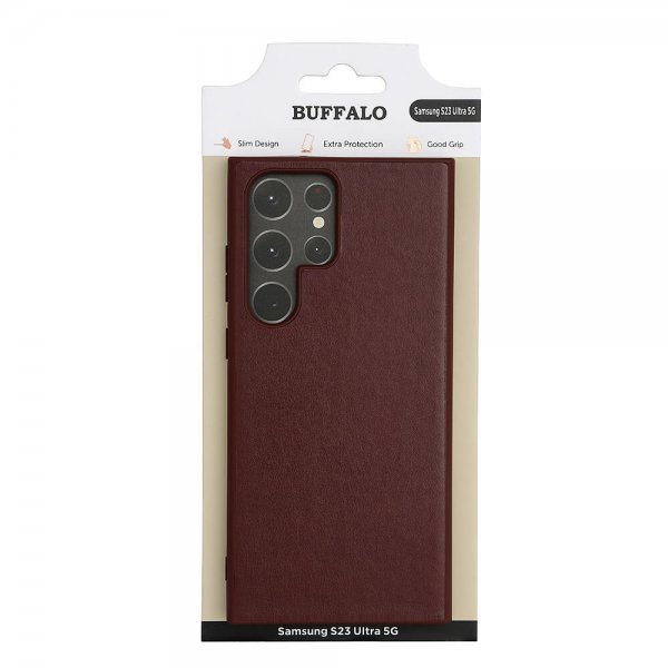 Buffalo Samsung Galaxy S23 Ultra Skal PU Brun