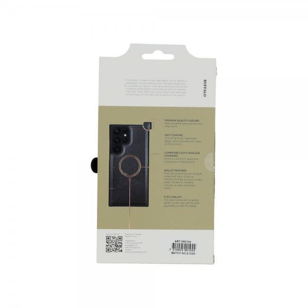 Buffalo Samsung Galaxy S23 Ultra Fodral 2-in-1 Detachable Wallet Svart
