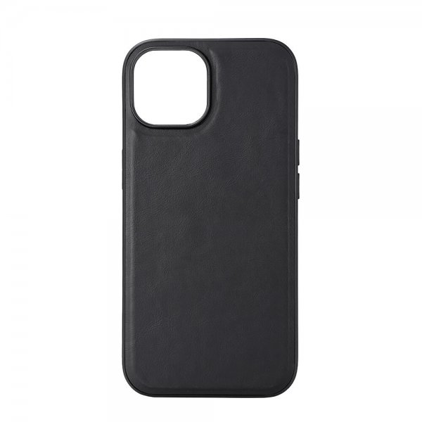 Buffalo iPhone 15 Skal Äkta läder MagSeries Svart