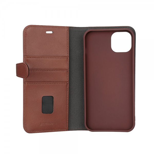 Buffalo iPhone 15 Plus Fodral 3 Kortfack Löstagbart Skal MagSeries Brun