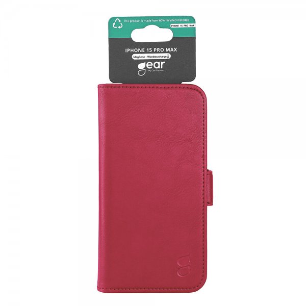 Gear iPhone 15 Pro Max Fodral 3 Kortfack MagSeries Deep Red