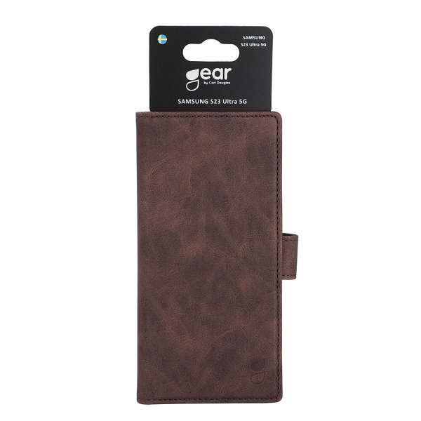 Gear Samsung Galaxy S23 Ultra Fodral med Kortfack Brun