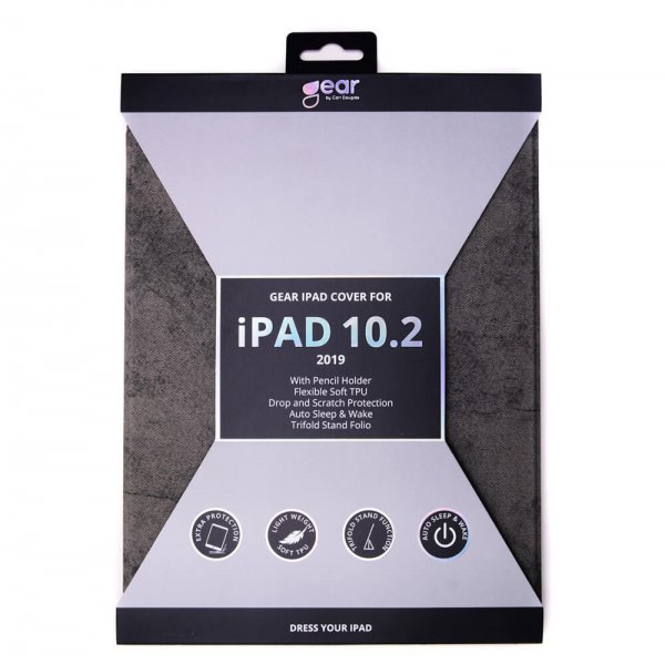 Gear iPad 10.2 (gen 7/8/9) Fodral Trifold Stand Folio Grå