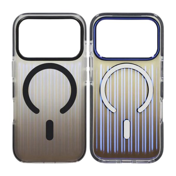 iPhone 17 Pro Max Skal Korrugerad MagSafe Svart Transparent