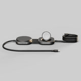 Zens USB C-C Pro 3 Laddkabel med Qi2 3-i-1 15W 1.5m Svart