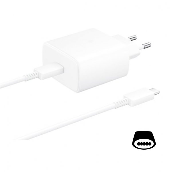 Samsung Original Väggladdare 45W med USB-C till USB-C-kabel Vit