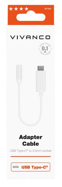 Vivanco Adapter USB Type-C till 3.5mm Vit