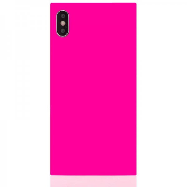 iDecoz iPhone Xs Max Skal Square Case Neon Rosa