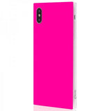 iDecoz iPhone Xs Max Skal Square Case Neon Rosa