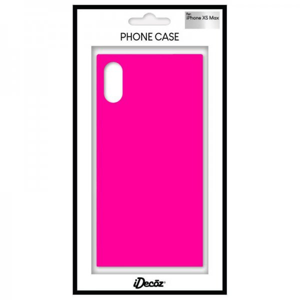 iDecoz iPhone Xs Max Skal Square Case Neon Rosa