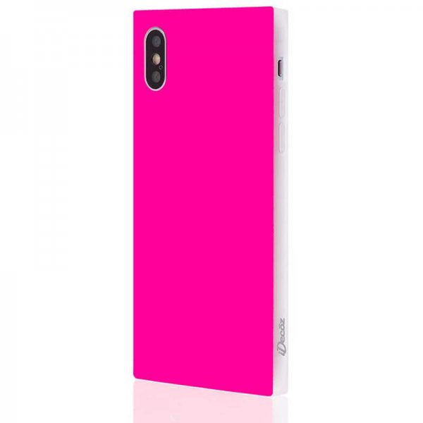 iDecoz iPhone X/Xs Skal Square Case Neon Rosa