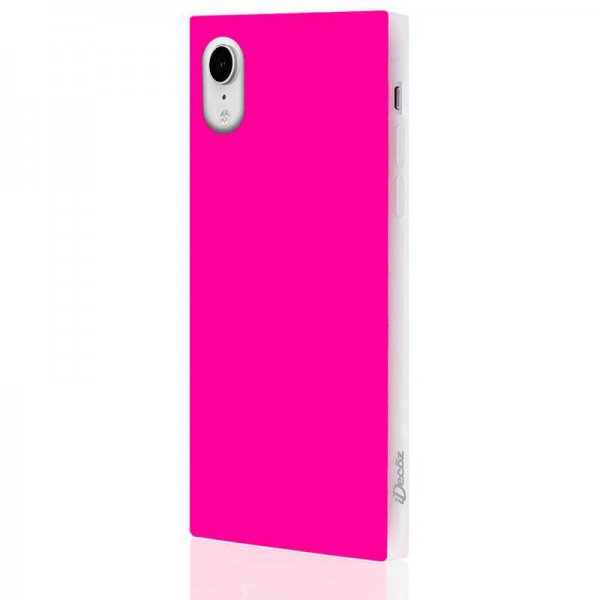 iDecoz iPhone Xr Skal Square Case Neon Rosa