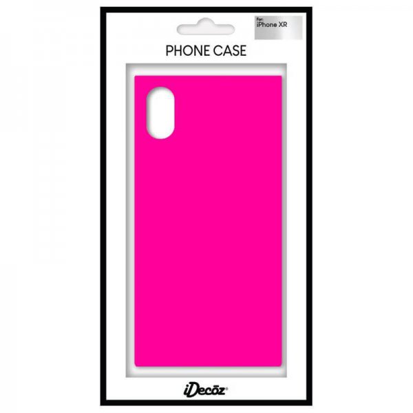 iDecoz iPhone Xr Skal Square Case Neon Rosa
