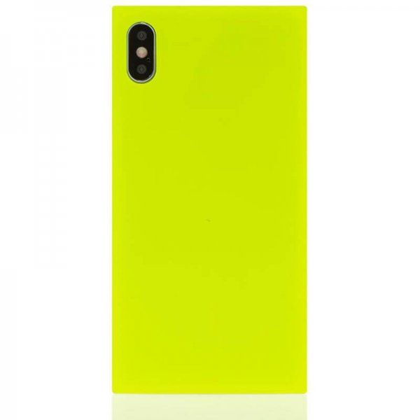 iDecoz iPhone Xs Max Skal Square Case Neon Gul