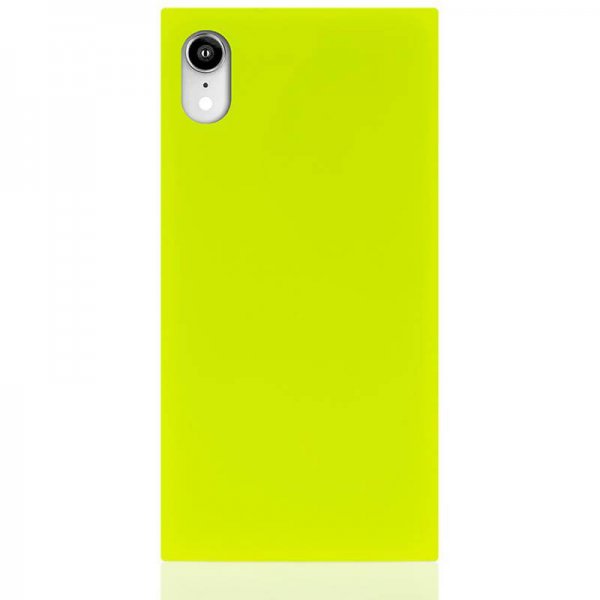 iDecoz iPhone Xr Skal Square Case Neon Gul