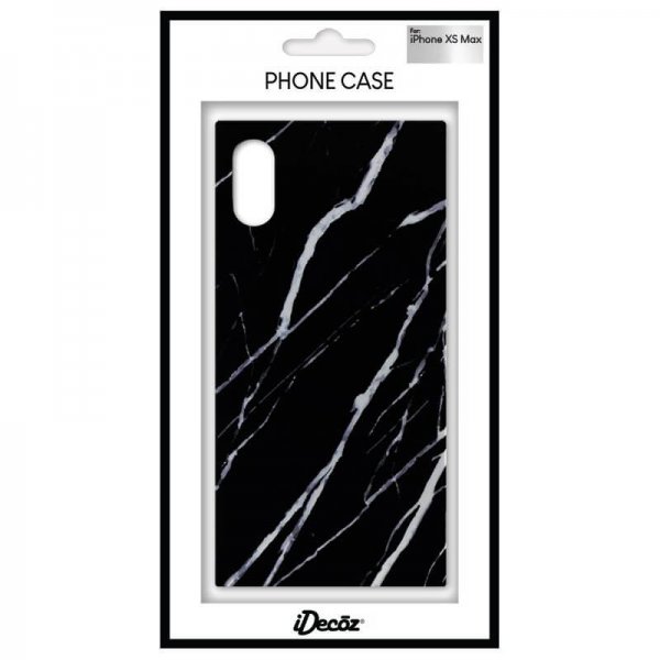 iDecoz iPhone Xs Max Skal Square Case Marble Svart