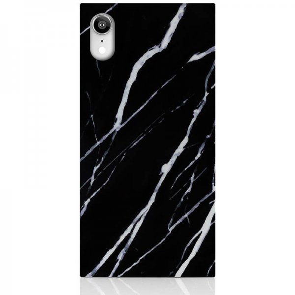 iDecoz iPhone Xr Skal Square Case Marble Svart