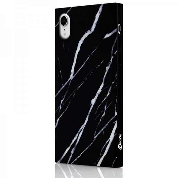 iDecoz iPhone Xr Skal Square Case Marble Svart