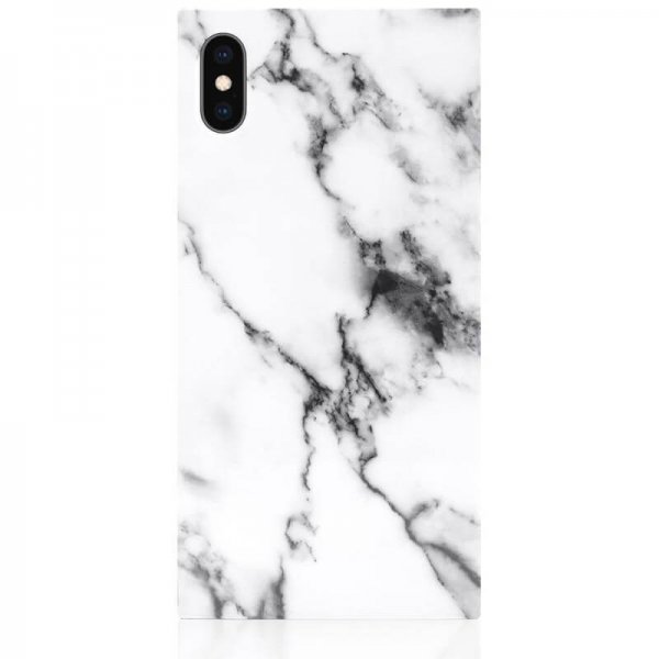iDecoz iPhone Xs Max Skal Square Case Marble Vit