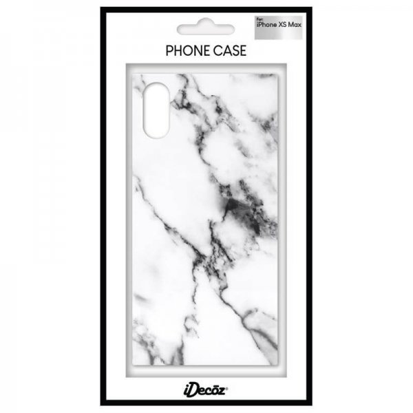 iDecoz iPhone Xs Max Skal Square Case Marble Vit
