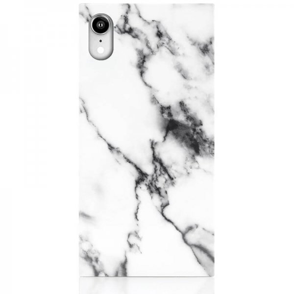 iDecoz iPhone Xr Skal Square Case Marble Vit