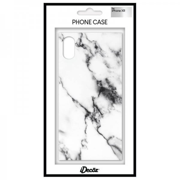 iDecoz iPhone Xr Skal Square Case Marble Vit