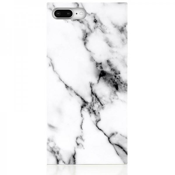 iDecoz iPhone 7 Plus/iPhone 8 Plus Skal Square Case Marble Vit