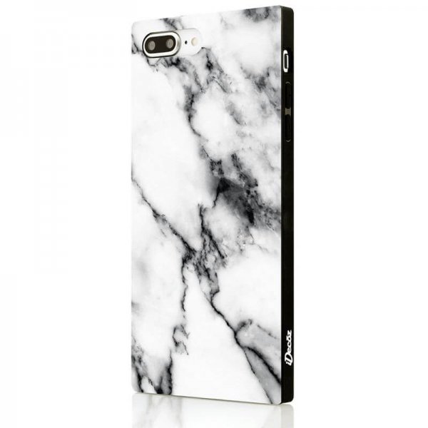 iDecoz iPhone 7 Plus/iPhone 8 Plus Skal Square Case Marble Vit