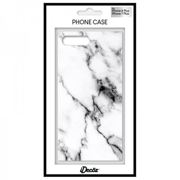iDecoz iPhone 7 Plus/iPhone 8 Plus Skal Square Case Marble Vit