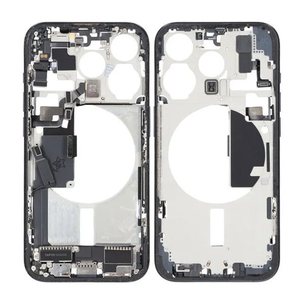 Mittenram med smådelar för iPhone 15 Pro - Blå Titan OEM
