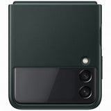 Samsung Original Galaxy Z Flip 3 Skal Leather Cover Grön