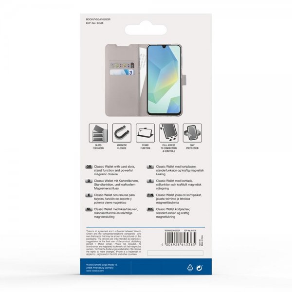Vivanco Samsung Galaxy A16 Fodral Classic Wallet Greige
