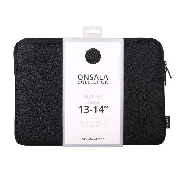 Onsala Sleeve Laptopfodral Glitter 14" Svart