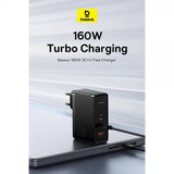 Baseus GaN5 Pro Fast Charger 2xUSB-C & 1xUSB-A 160W