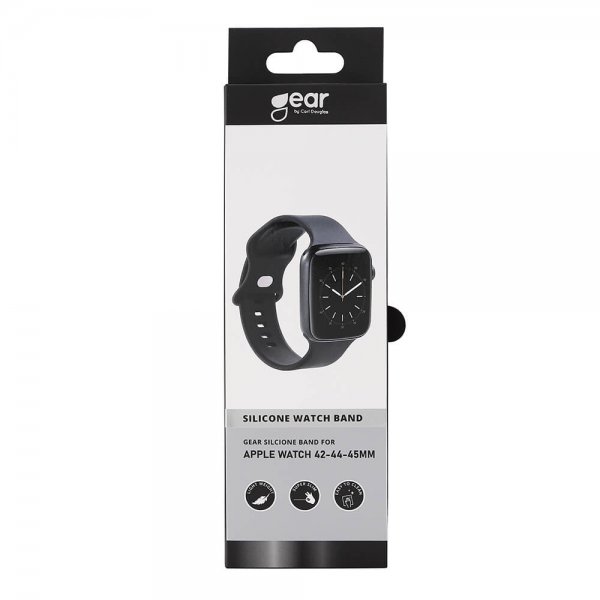 Gear Apple Watch 44/45/46mm/Apple Watch Ultra Armband Silikon Svart