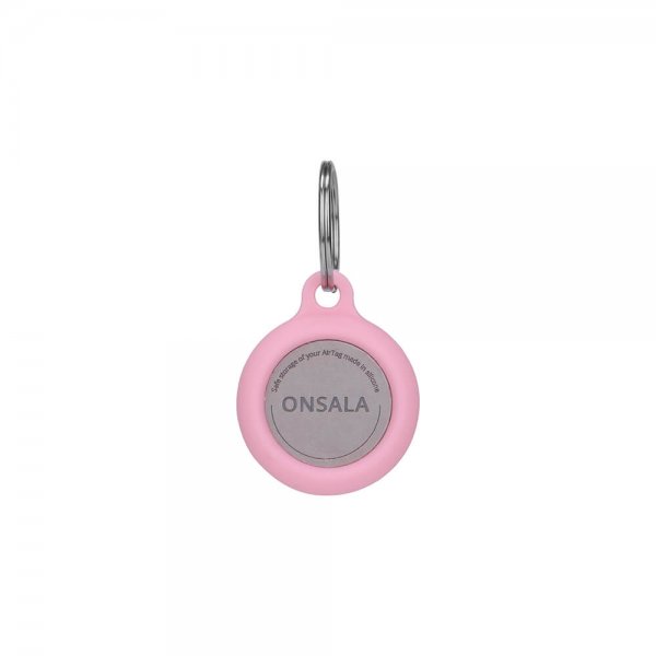 Onsala Apple AirTag Hållare i Silikon med Nyckelring Rosa